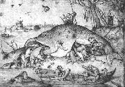 BRUEGEL, Pieter the Elder Big Fishes Eat Little Fishes g Germany oil painting reproduction